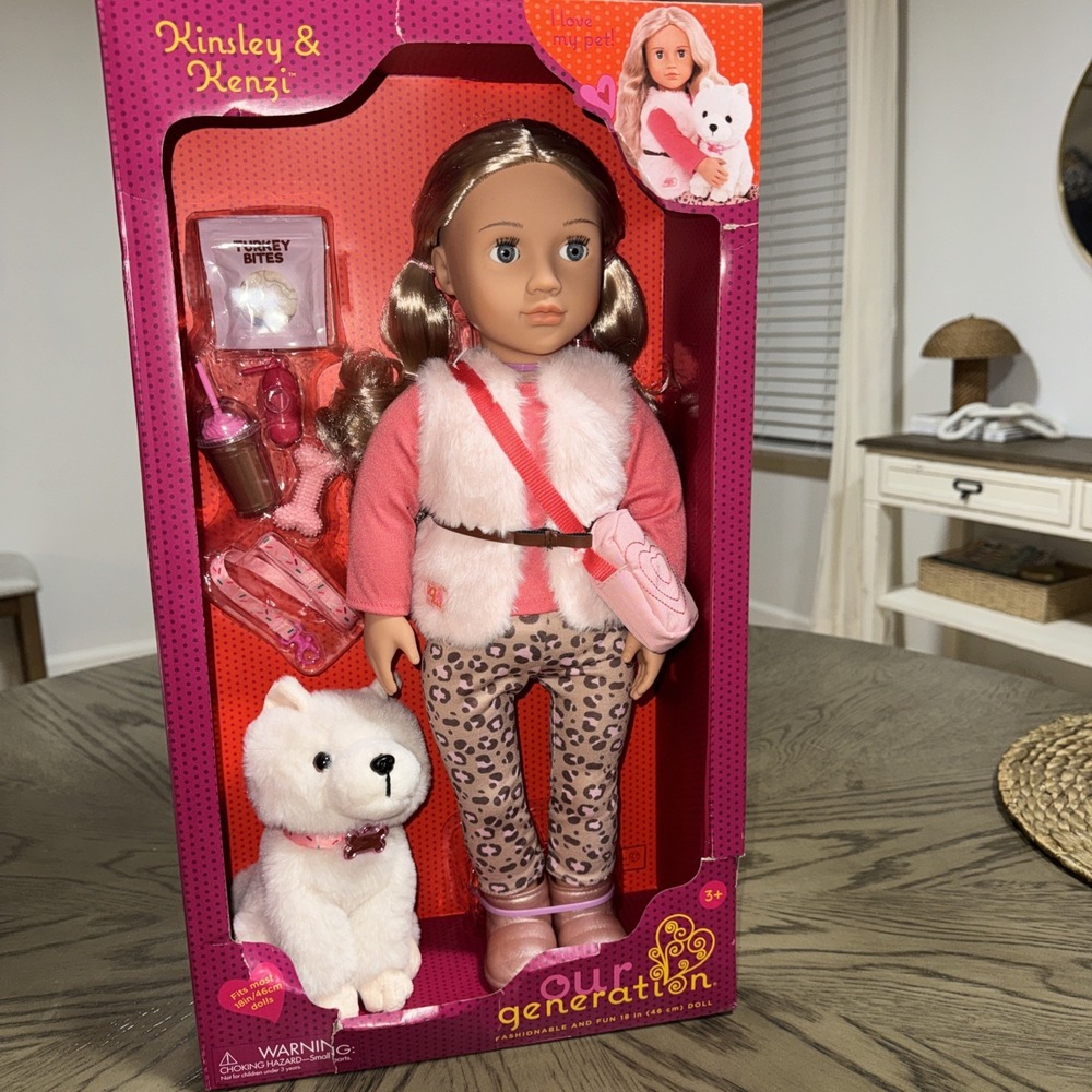 Our Generation Kinsley & Kenzi 18" Doll & Pet Puppy Set (BRAND NEW IN BOX- SEAL)